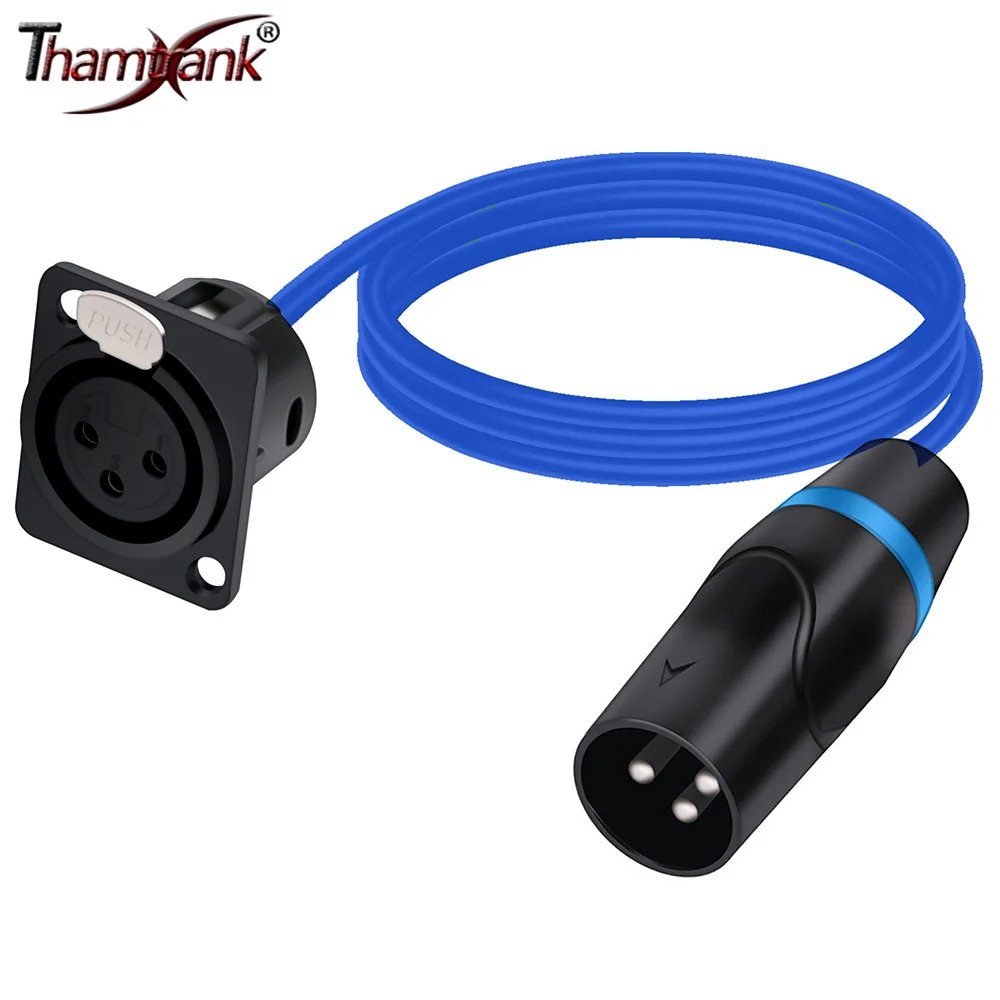 

3Pin XLR Fixed Panel Mount Socket to XLR Plug Pass Through Cable XLR Feedthrough Bulkhead Converter for Mixer Stage Lighting