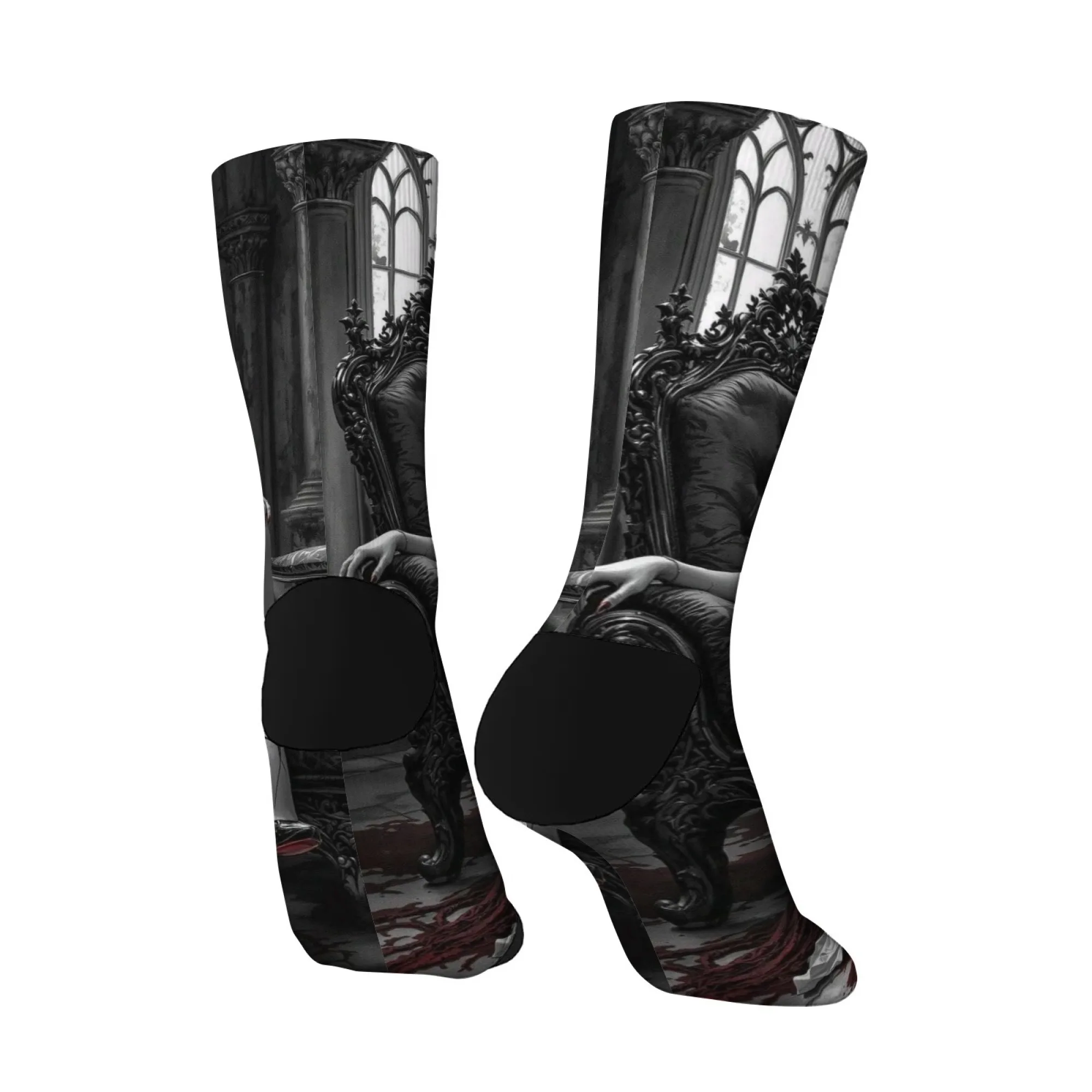 جوارب مضحكة للفتيات مصاص الدماء المثير الداكن، هدية حفلة مجنونة ومريحة ودافئة على الطراز القديم، جوارب هيب هوب شخصية للشارع