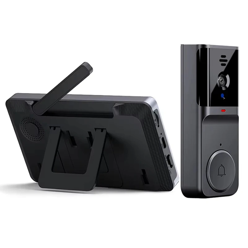 جرس باب يتضمن شاشة عرض فيديو مع شاشة IPS 4.3 بوصة 2-Way Audio 2.4Ghz كاميرا جرس الباب لتسجيل الاتصال الداخلي البصري مع هوائي