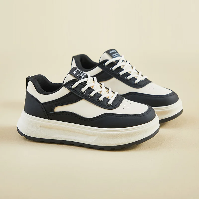 

Women's Casual Thick Bottom Platform Sneakers Spring 2025 Fashionable Versatile Flat Bottom Sports Leisure Flatform Shoes