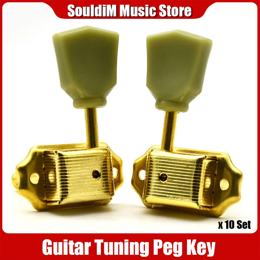 

10 Set Acoustic Electric Guitar Tuning Pegs Key Semi-closed Tuner Machine Head for GB Guitar Parts Accessories