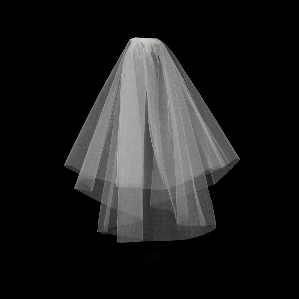 Voile de mariage court en tulle doux blanc à deux couches pour patients, fait à la main, coiffure de mariée avec peigne à cheveux, V813