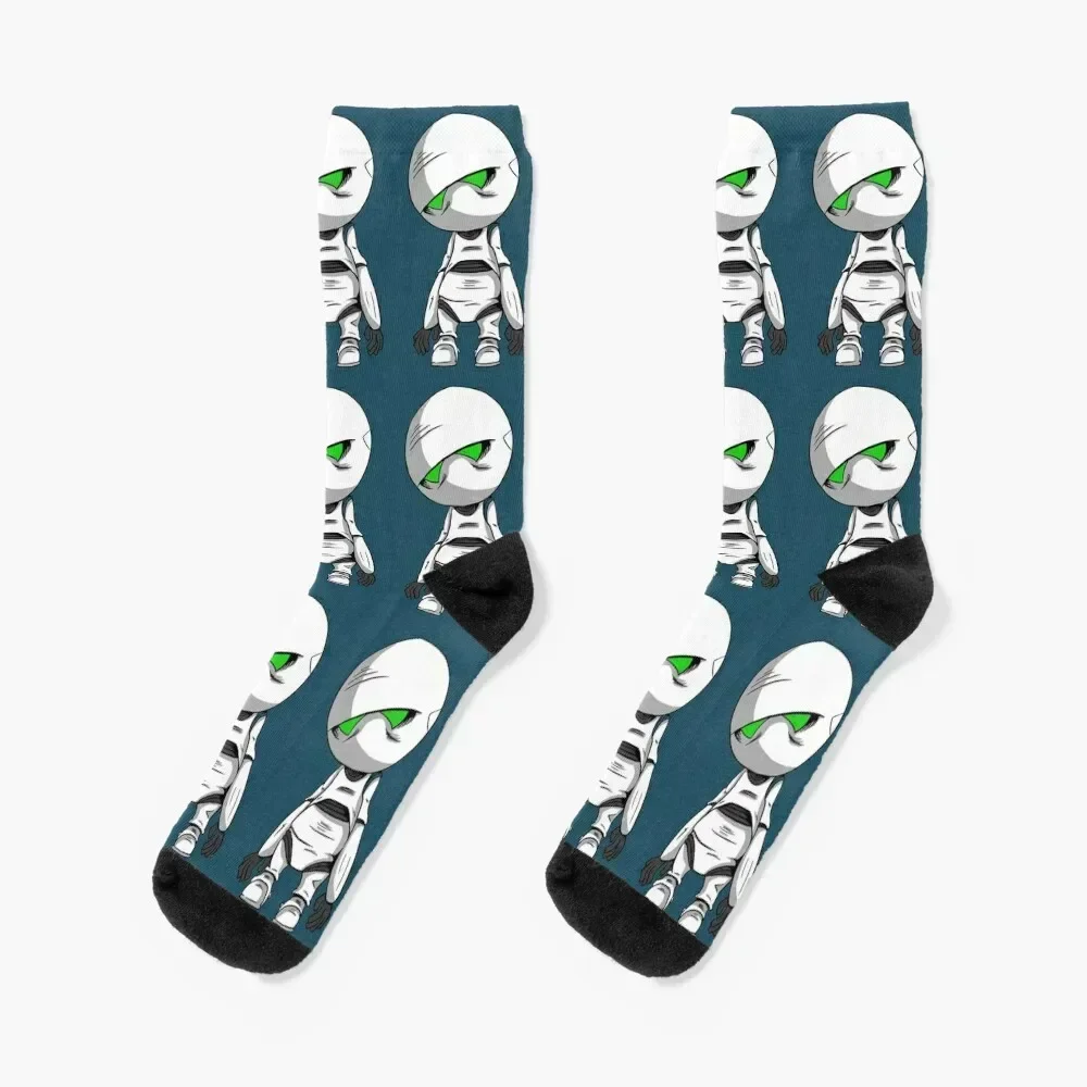 Chaussettes Marvin The Paranoid Android pour hommes et femmes, chaussettes cheville, cadeaux d'hiver, sans citation