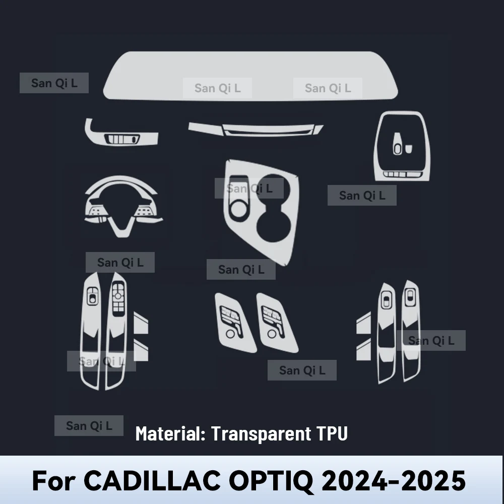 Transparent TPU For CADILLAC OPTIQ 2024 2025 Car Center Console Media Dashboard Navigation Anti-scratch Protector Interior Film