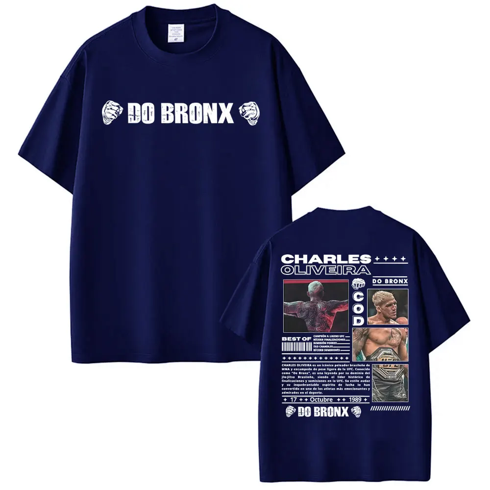 Limited Charles Oliveira Do Bronx Vintage Graphic T Shirts Men Women Fashion Gothic Oversized T Shirt Casual 100% Cotton T-shirt