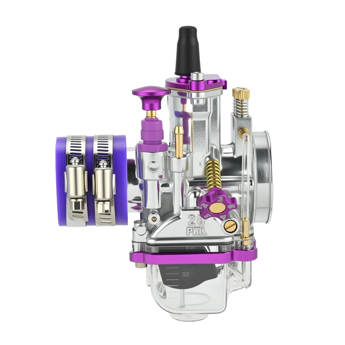 ZSDTRP PWK Racing Carburetor Double Power Jet 24/26/28/30/32/34mm With Transparent Float Bowl For 2T 4T Engine