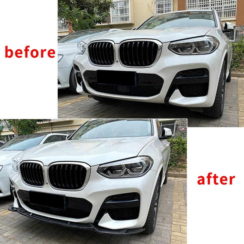 3PCS Front Bumper Lip Splitter Kit Diffuser Spoiler For -BMW X3 X4 G01 G02 Early Stage M-Pack 2018-2021