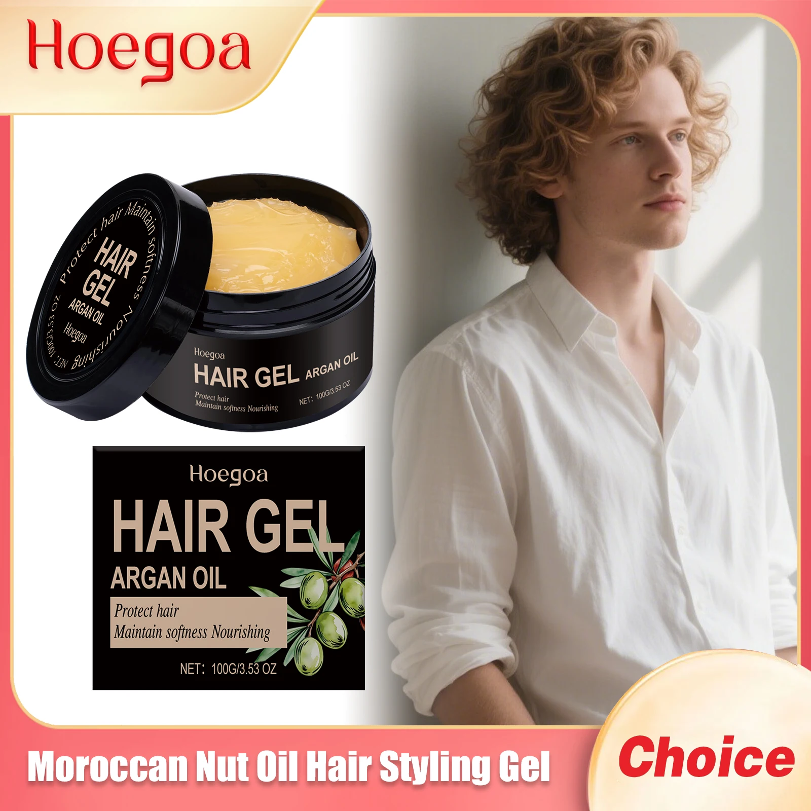 

HOEGOA Марокканский ореховый масляный гель для укладки волос, удерживающий форму, осветляющий мышц, устраняющий вьющиеся волосы, сохраняющий разглаживающий крем для мужчин и женщин, прическа