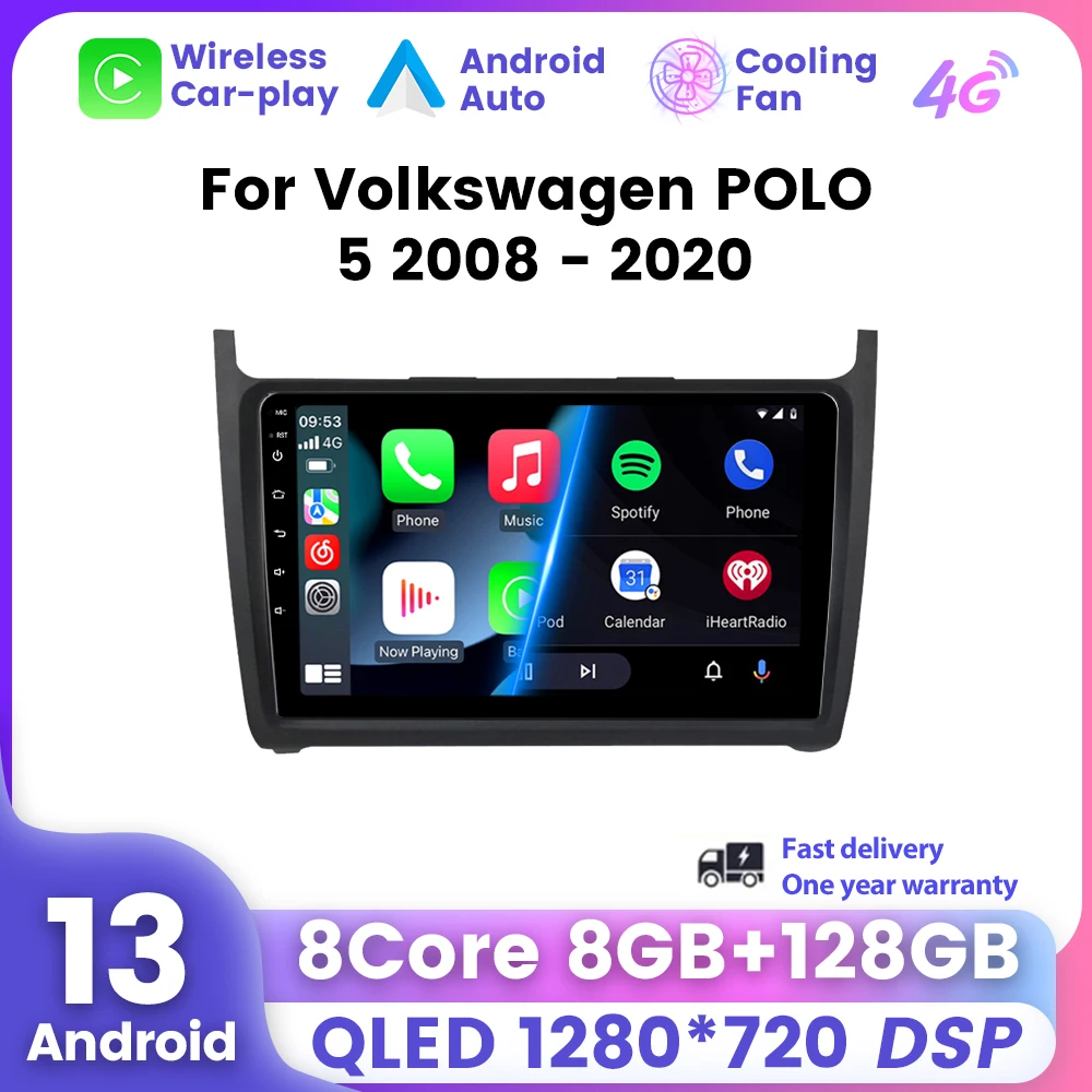 

2din Android 13 Car Radio Multimedia Player For Volkswagen VW Polo 2009-2023 Navigation GPS Carplay Auto Stereo DSP 2 Din No Dvd