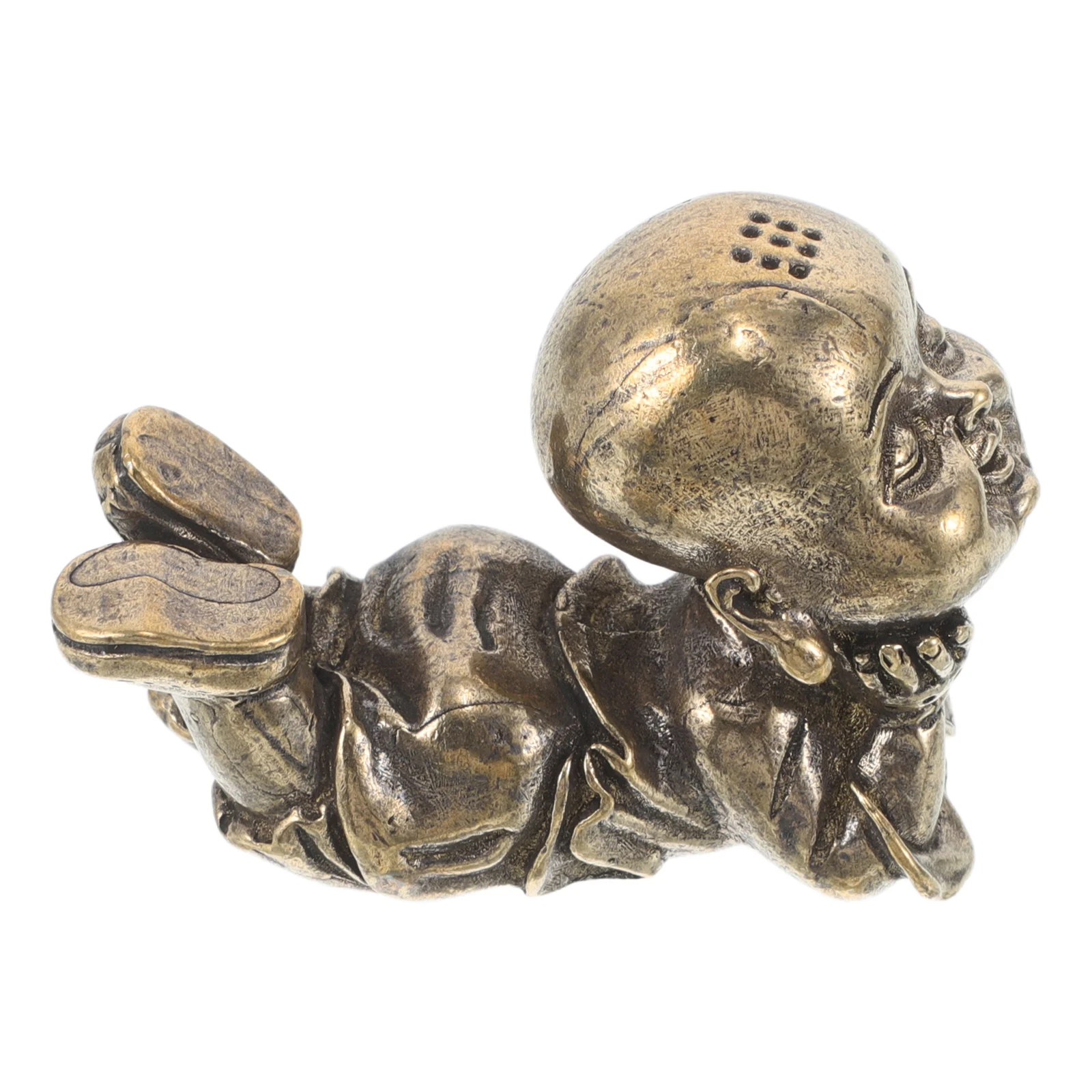 

Brass Monk Ornaments Mini Copper Buddha Miniature Zen Decoration Statue for Living Room Desk Sculpture