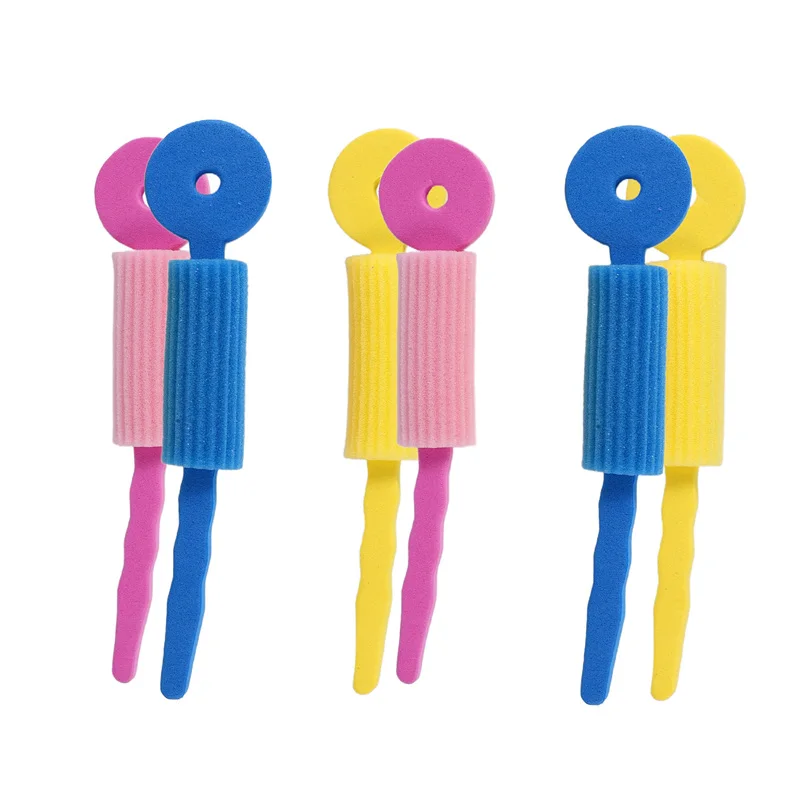 AT17 6 uds rodillos de espuma para el cuidado del cabello esponja mágica rizador de pelo suave estilismo para el cabello rodillos herramientas de bricolaje para mujeres
