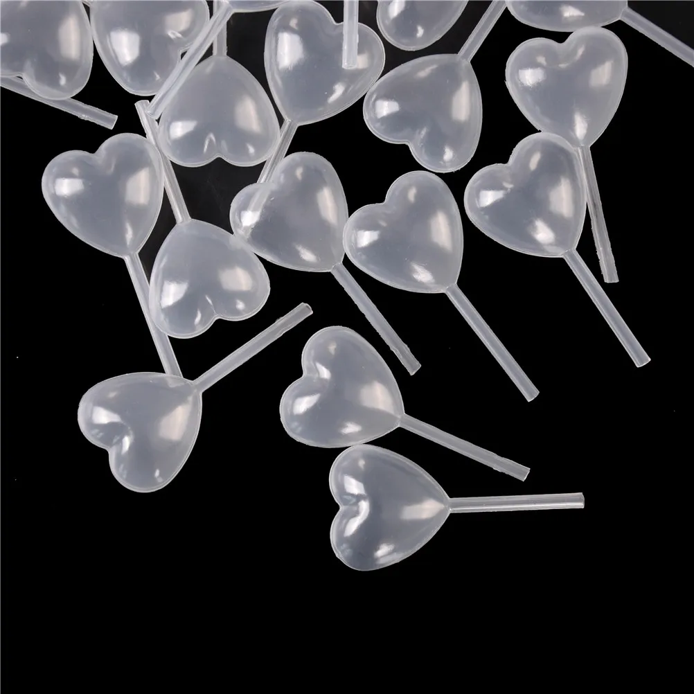 50Pcs 4ML Heart Shaped Squeeze Transfer Oils Liquid Pipettes Eye Dropper Transparent Plastic-New