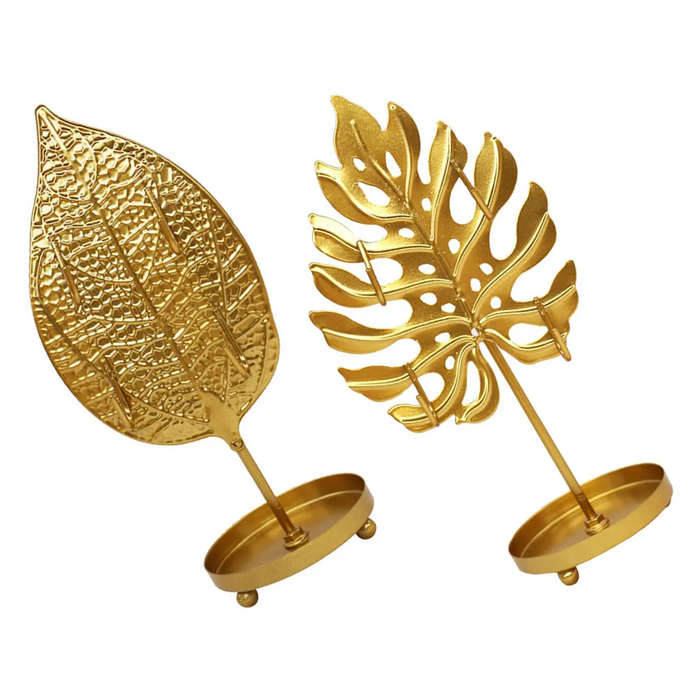 

2Pcs Leaf Shape Metal Jewelry Display Stand for Necklaces Bracelets Earrings Organizer Home Decor Gift Jewelry Stand Necklace