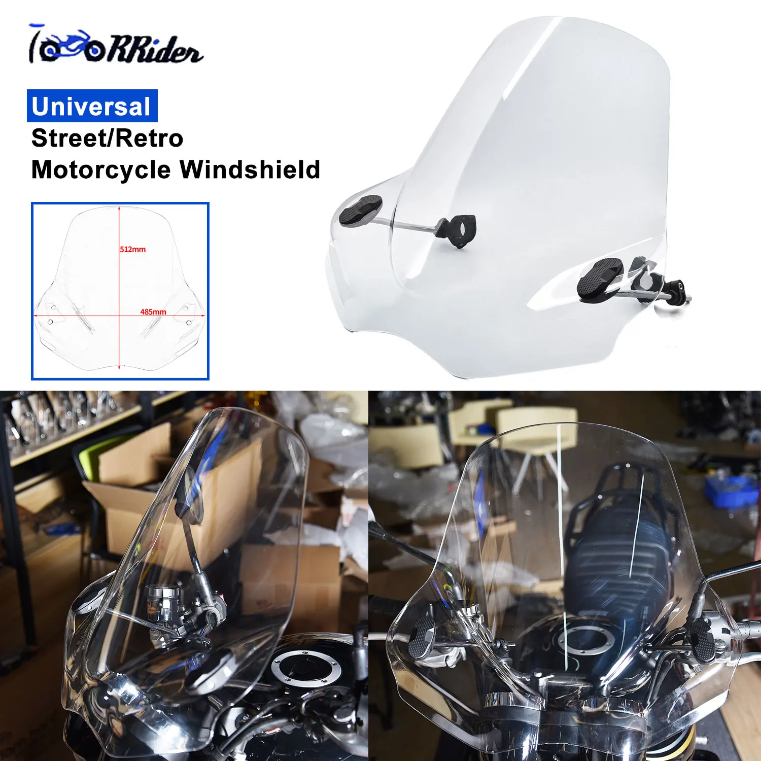 

Motocycle Windshield Windscreen Wind Deflector Universal For Harley Davidson Softail Iron Yamaha XSR 900 700 Honda BMW Kawasaki