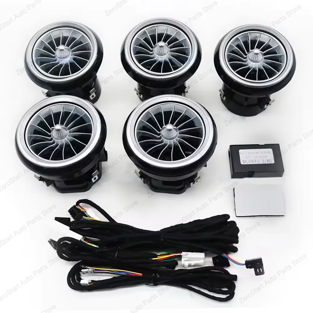 

12/256 Colors LED For Benz W176 W117 X156 W246 CLA/GLA/A/B-Class Car Bluetooth APP New EQS Nozzle Ambient Light Air Vent Turbine