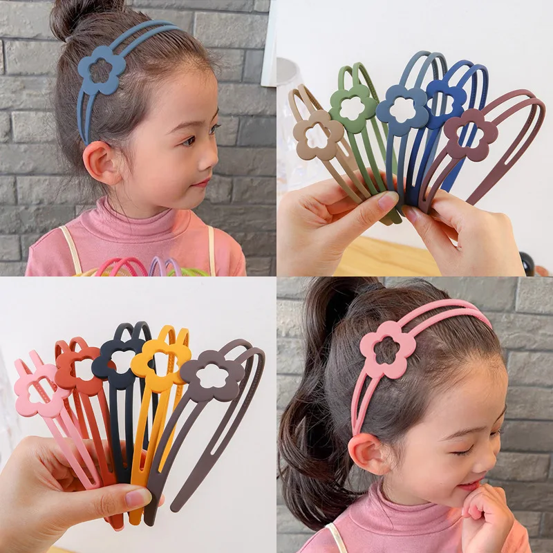 Fashion Matte Flower Headbands For Women Girls Non-slip Foral Hairbands Hair Hoop Elastic Simple Children Kids Hair Accessories