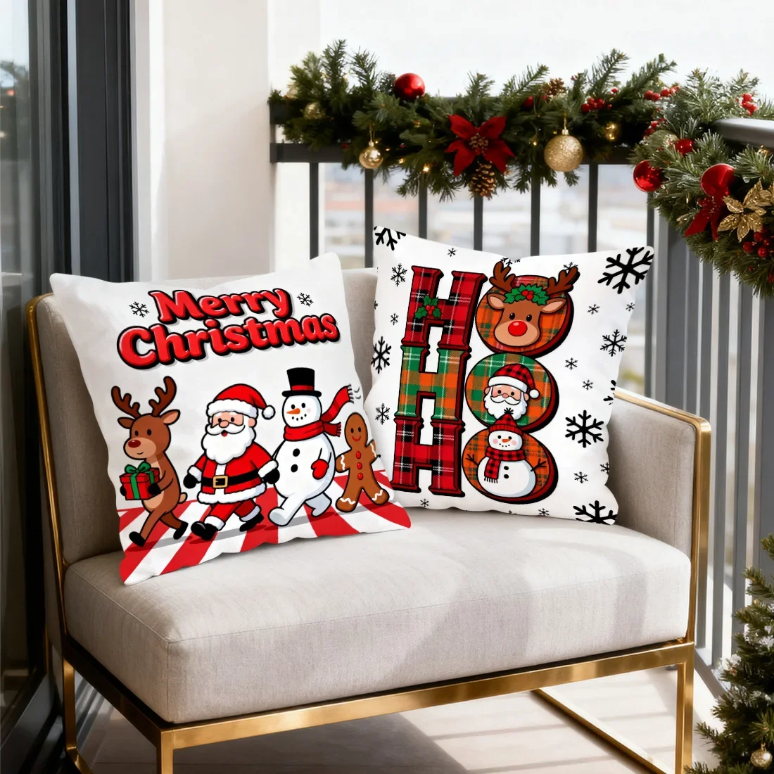 Christmas cheer squad  design Cushions Pillowcase Polyester Cushion Cover Throw Pillow Pillowcover Home Car Sofa Decor