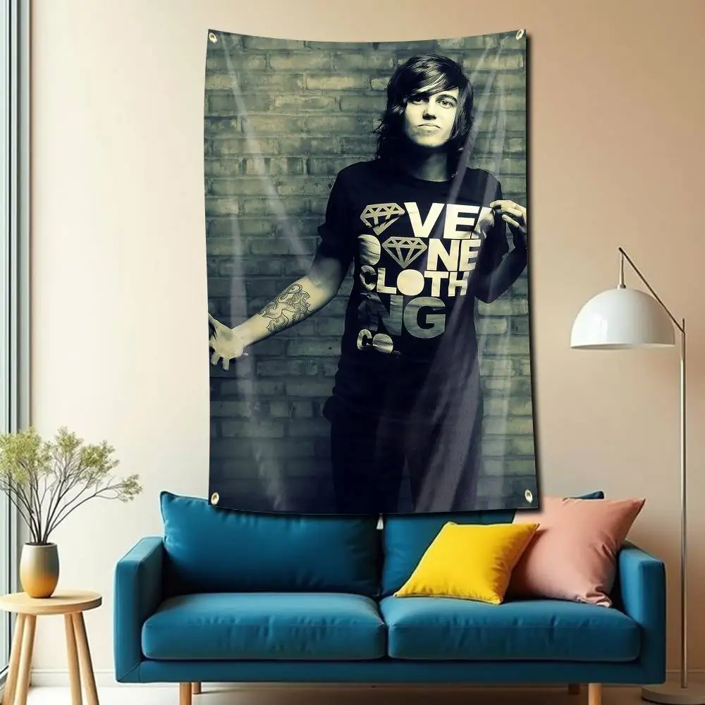 SWS Band S-Sleeping With Sirens-s Flag Tapestry Banner for Bedroom Living Room Outdoor Camping Custom Supported