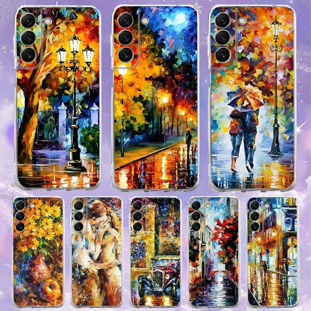 

L-Leonid A-Afremov Oil Painting Phone Case Silicone For Samsung S30,S23,20 Ultra,S20 FE lite,S10,9,PIus Note20ultra Cover Clear