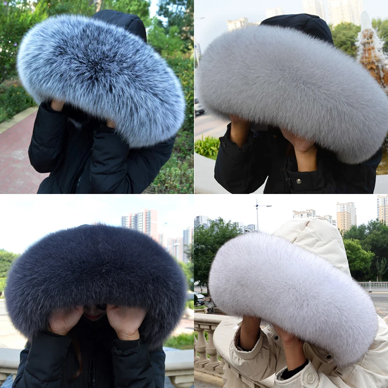 Super Fox fur collar real fur general purpose Parker men and women Fox fur collar raccoon fur hat collar scarf