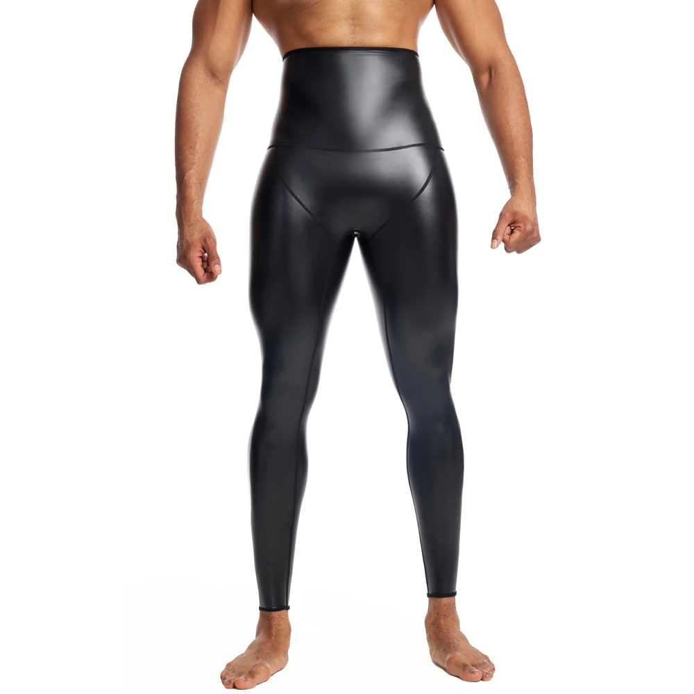 CHENYE Fitness Jogging Workout Pants Men Casual Paty Pants New Running Man High-waisted Stretch Leather Pants GYM Sport Trousers