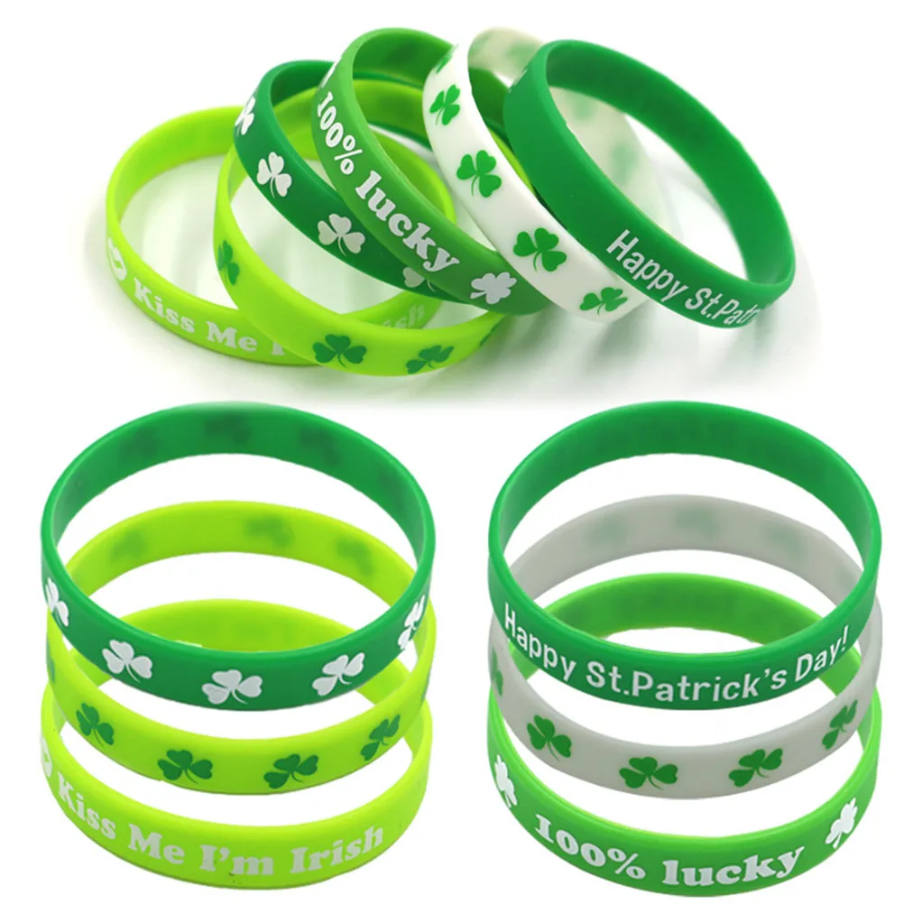 

20 Pcs Clover Bracelet Silicone Party Skin Care Wristbands Straps Child Bracelets
