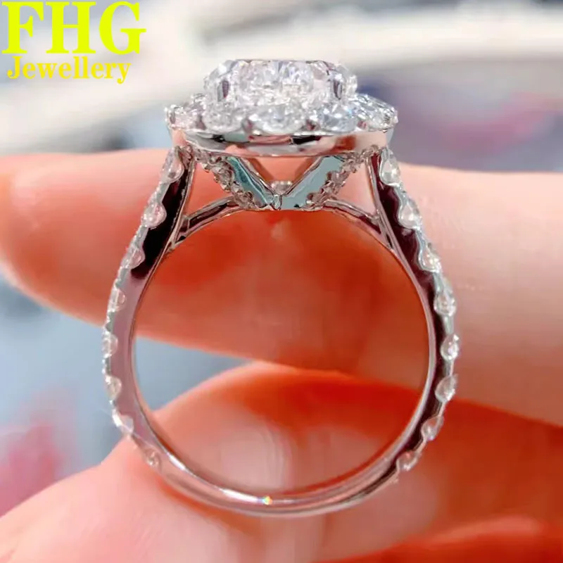 

6 7 8 9 10 Carat Au585 14K White Gold Ring DVVS1 luxurious Oval shape moissanite Diamonds Wedding Engagement Anniversary