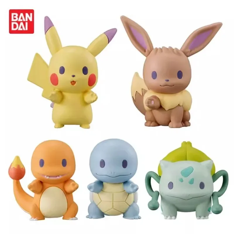 Original Genuine Pokemon Gashapon Anime Figurine Cute Pikachu Eevee Bulbasaur Action Figure Mini Model Capsule Toys Gift