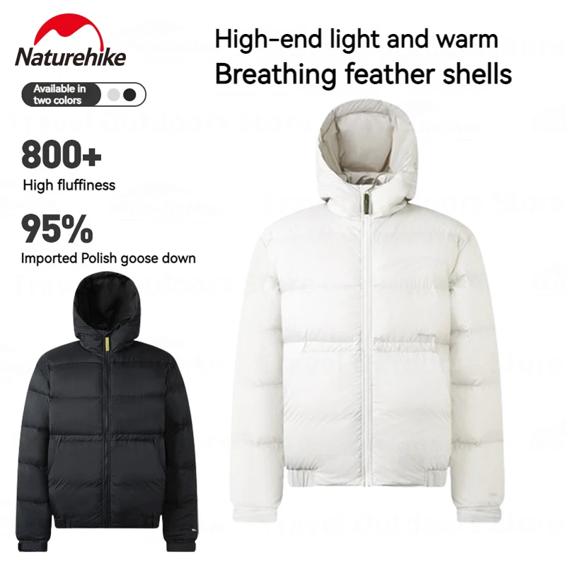 Naturehike Hooded Jacket For Men Women 95% Goose Down Winter Camping Lightweight Waterproof Coat Breathing Warmth Outer Layer