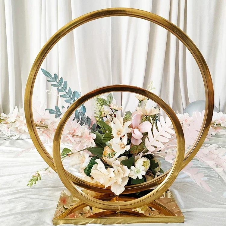 Wedding Arch Background Decoration Flowers Arch Wedding Party Double Bar Metal Arch Background Stand White Black Gold