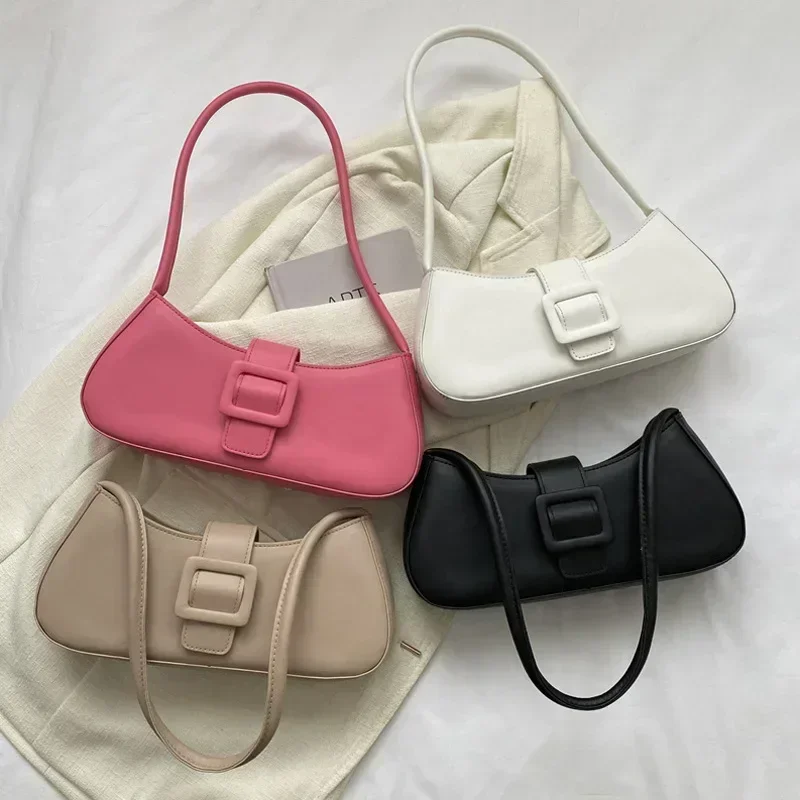 RLW6 bolso de hombro de cuero Artificial para mujer, bolsos cuadrados para axilas, Bolsos De Mujer para uso diario