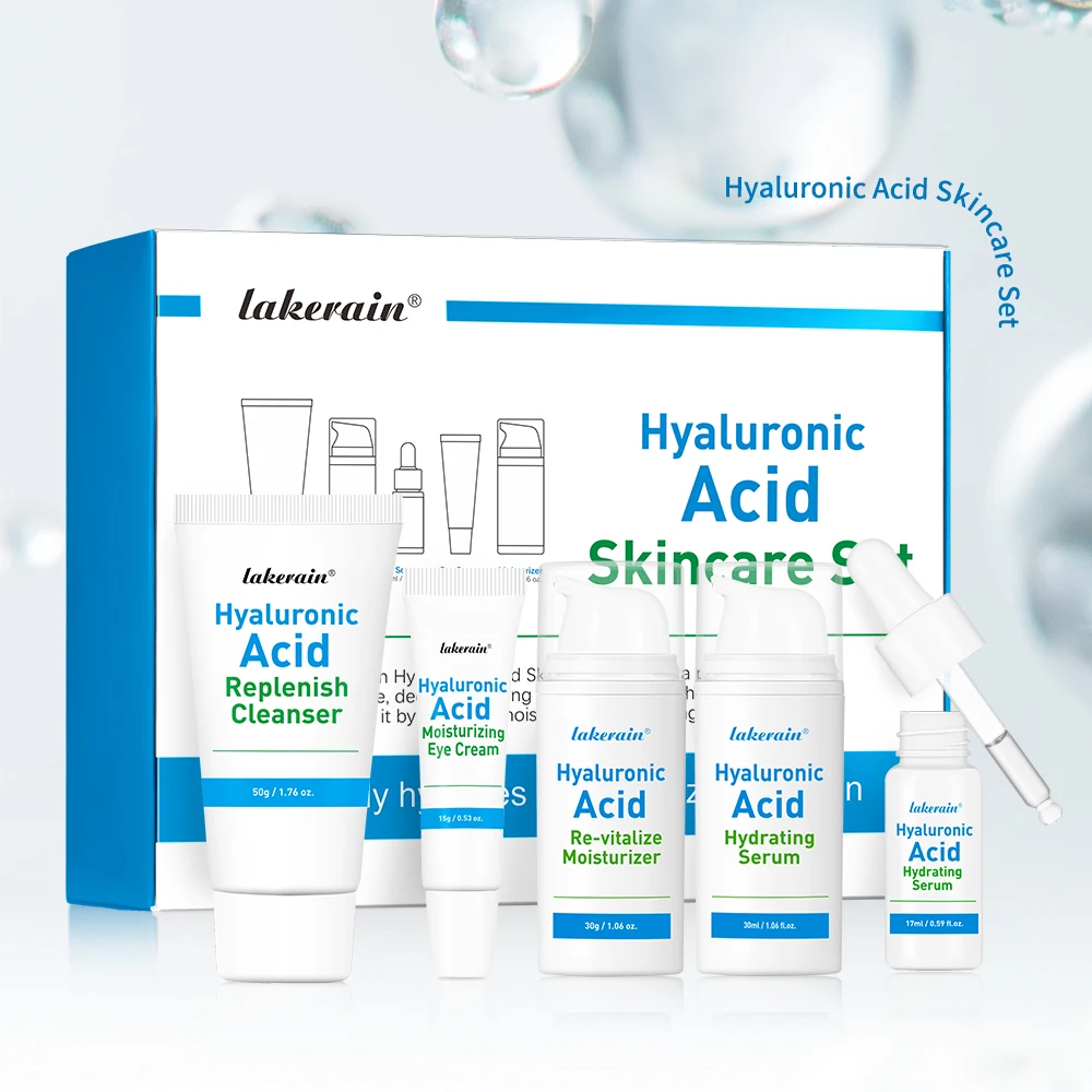 

Набор для ухода за кожей, сыворотка для лица с гиалуроновой кислотой, увлажняющий крем для глаз, уменьшает покраснение, сухость, увлажняющий комплект, подарок для женщин