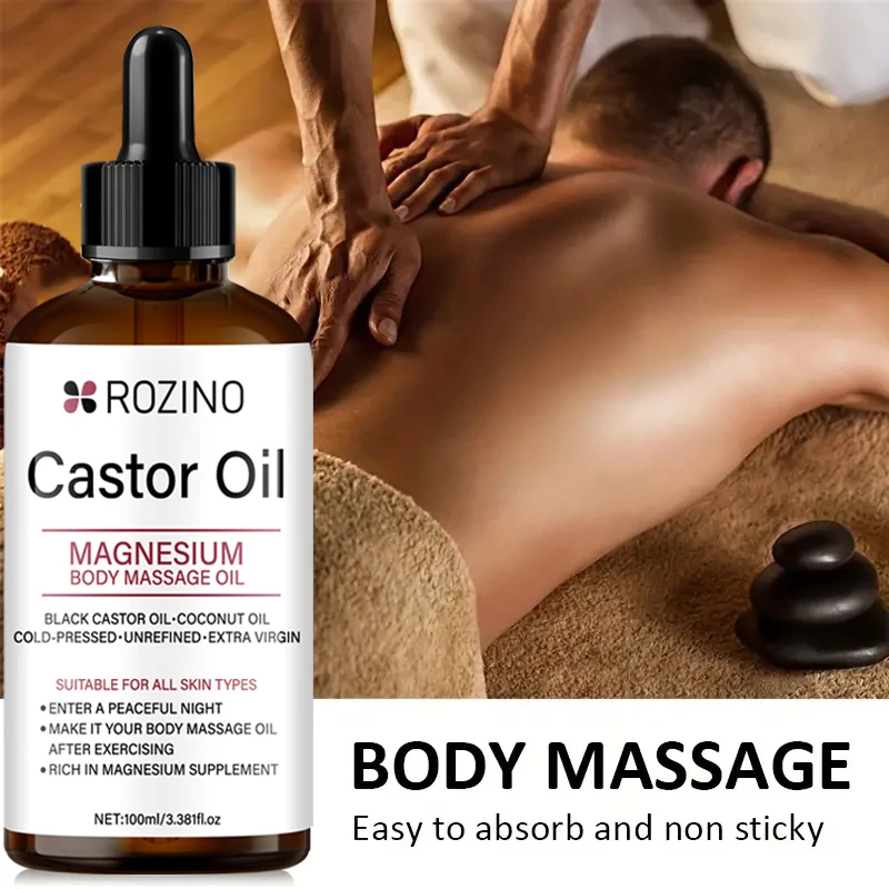 ROZINO castor oil body massage oil has a clear and smooth texture, and is easy to apply and spread. Combined with massage, it can better penetrate the skin's surface, leaving the skin feeling warm and not heavy. After use, the skin becomes soft and delicate, making it suitable for daily soothing and moisturizing massage care for the whole body.