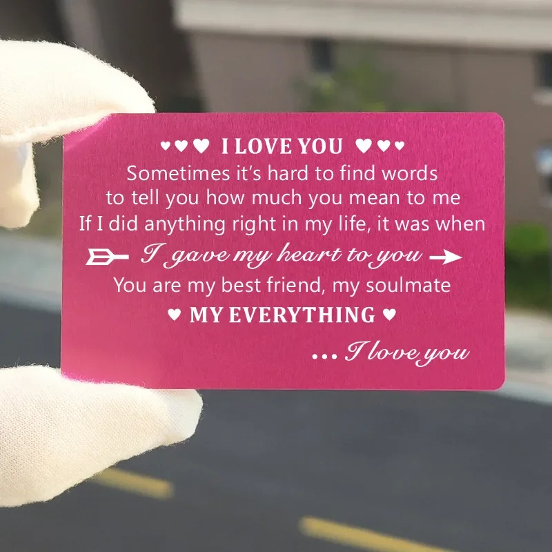 Иногда важко в кошельке, подкладке из металлического алюминиевого листа, визитная карточка с гравировкой на заказ, памятный подарок на День святого Валентина