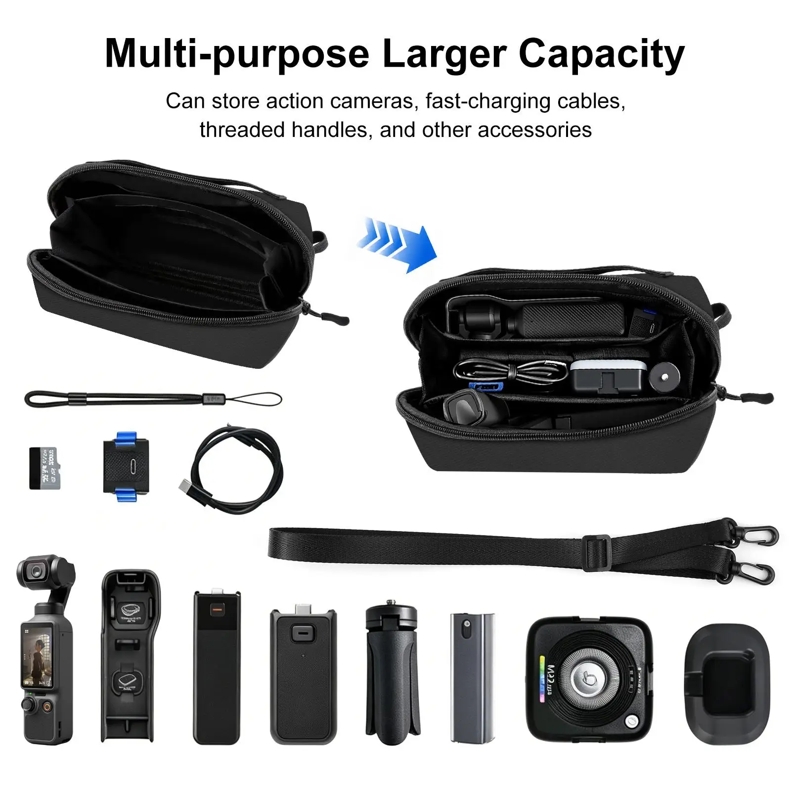 Torba na aparat cyfrowy PULUZ z paskiem na ramię do DJI Osmo Pocket 4 3 Xtra Muse, Insta360 Luna Ultra i innych akcesoriów — zdjęcie produktu 3