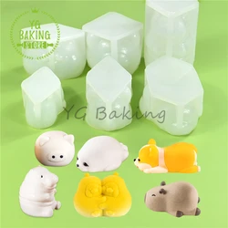 Cute Cat/Dog/Capybara/Seal Design Milk Pudding Silicone Mold 3D Jelly Chocolate Mousse Mould DIY Cake Decorating Tools Bakeware