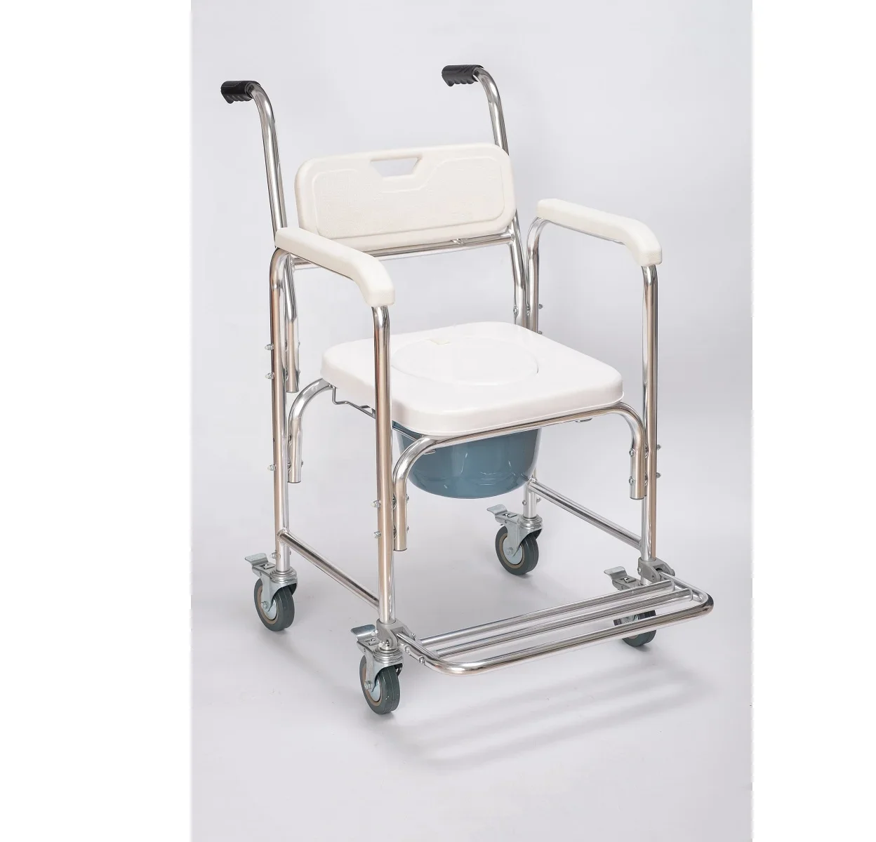 

Mobility Durable Waterproof Shower Accessible Transport Commode Medical Rolling Chair