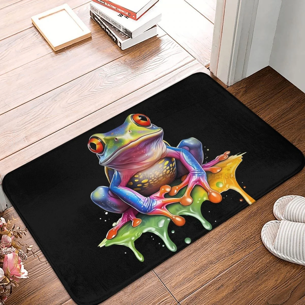 Frog Toad Animal Bath Non-Slip Carpet Humor Living Room Mat Entrance Door Doormat Floor Decor Rug