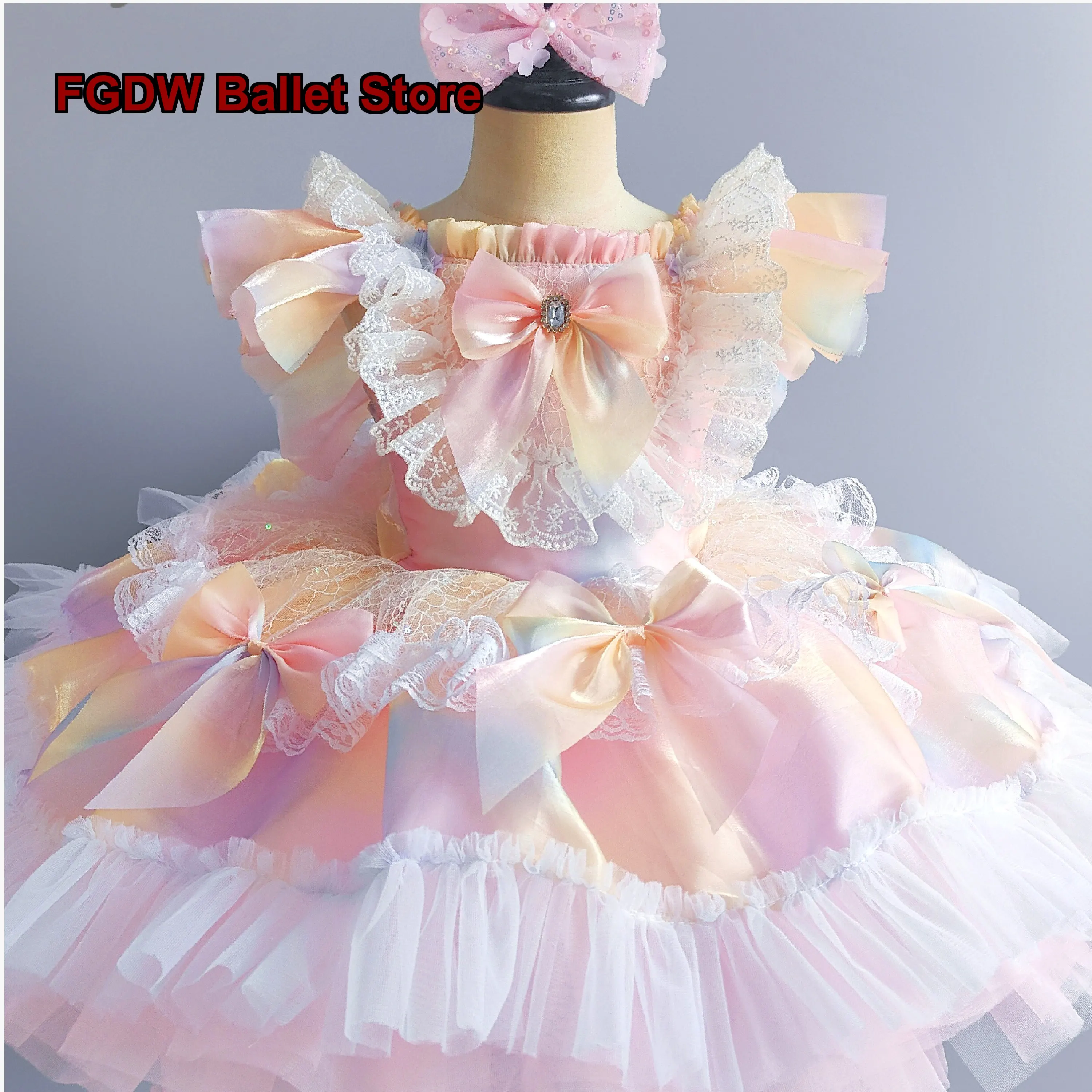 Children's Lolita Puffy Dress Girls' Sequined Cute Performance Kindergarten Stage Chorus Kids