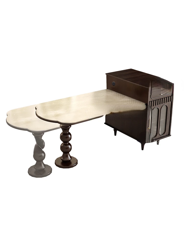 

French Light Luxury Rock Plate Island Table Integrated with Dining Table