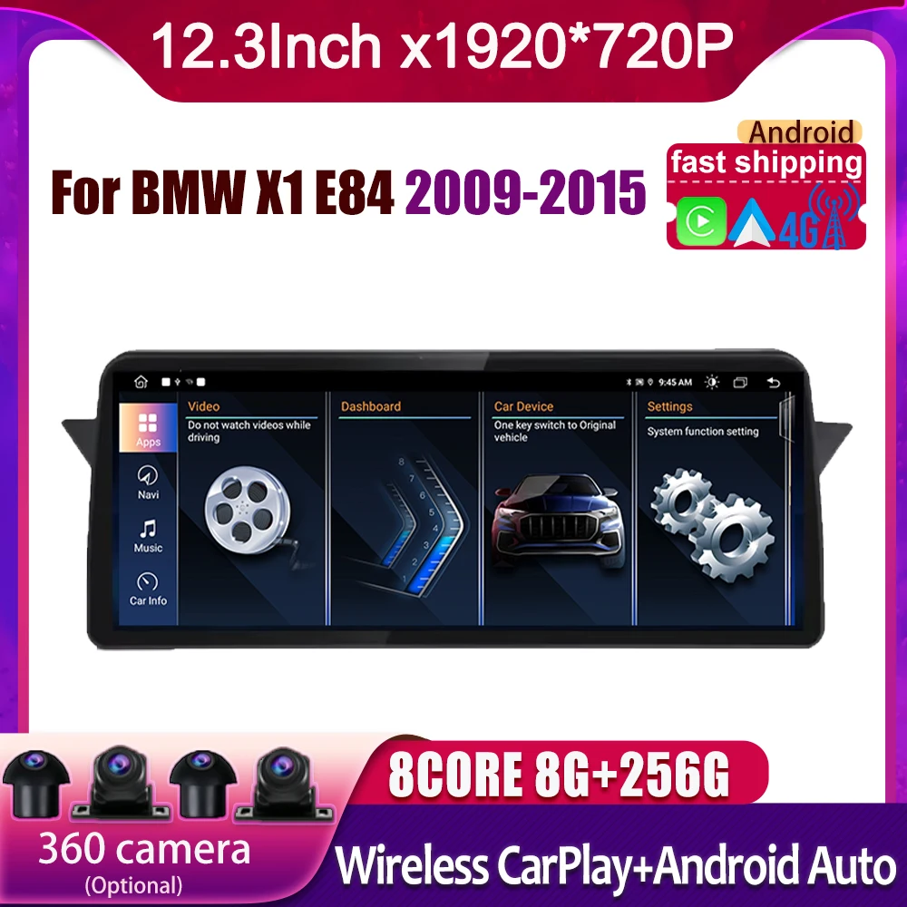 

Android 14 Touch Screen Car Accessories Auto Carplay Monitors Multimedia Player Stereo Radio For BMW X1 E84 2009-2015
