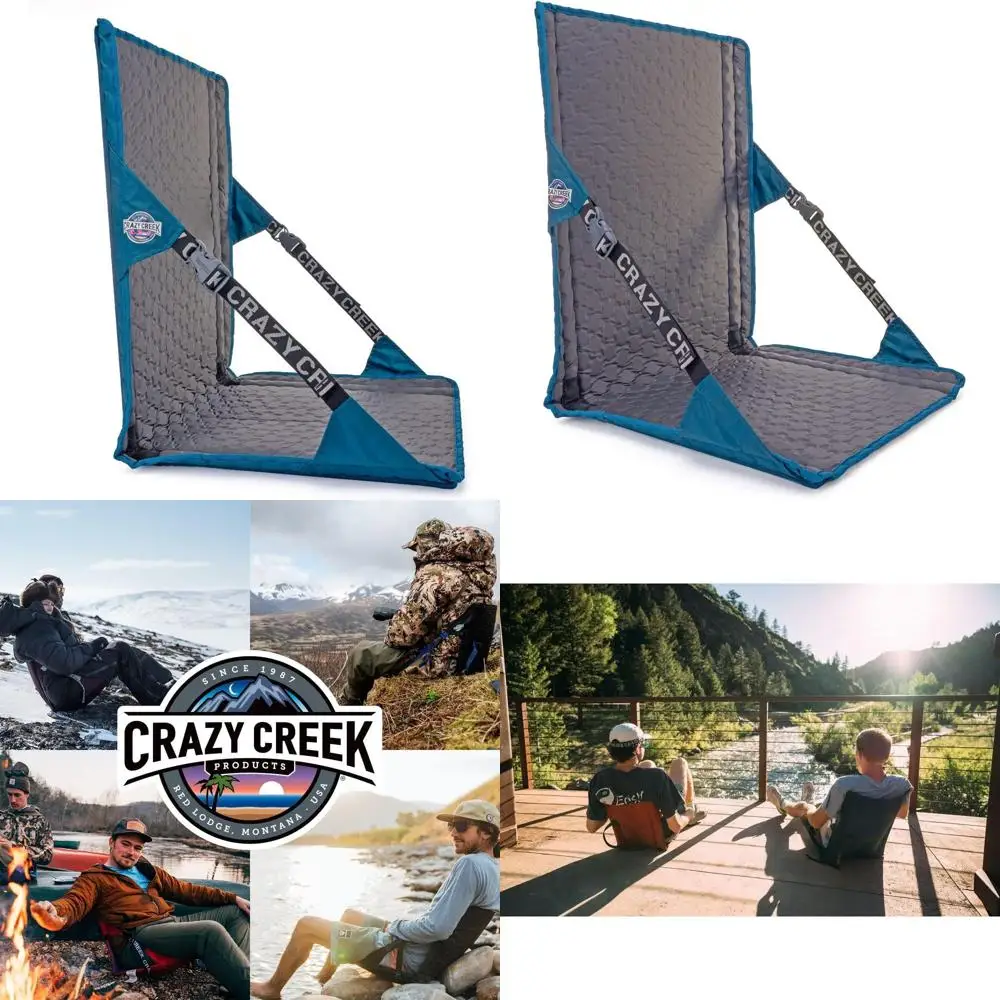 

Улучшенное комфортное кресло LongBack для походов, кемпинга и стадионов, с очень широкой и высокой спинкой, выдерживает до 250 фунтов, регулируемое.