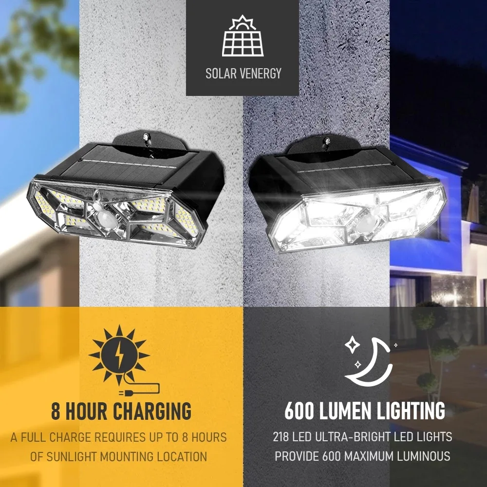 Solar Outdoor  Lights Motion Sensor Lights Sunlight Waterproof Wall Lamp Solar Street Sensor Light For Garden