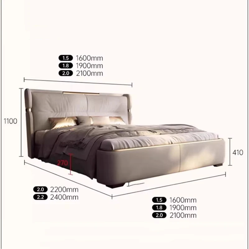 Luxury Bedroom Marriage Bed Storage Organiser King Size Wood Bed Modern Multifunctional Camas De Casal De Luxo Home Furniture