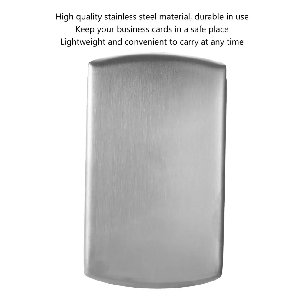 Stainless Steel Business Card Holder Hand Push Type Slim Design Name Card Holder Portable Slideout Mechanism Business Card Case
