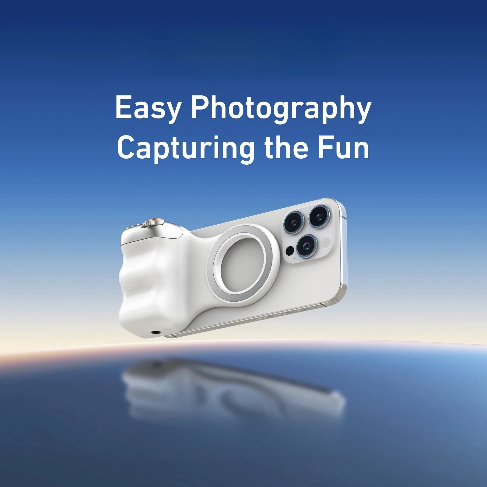 Magnetic Phone Camera Grip Ergonomic Handheld Mount with Detachable Bluetooth Remote