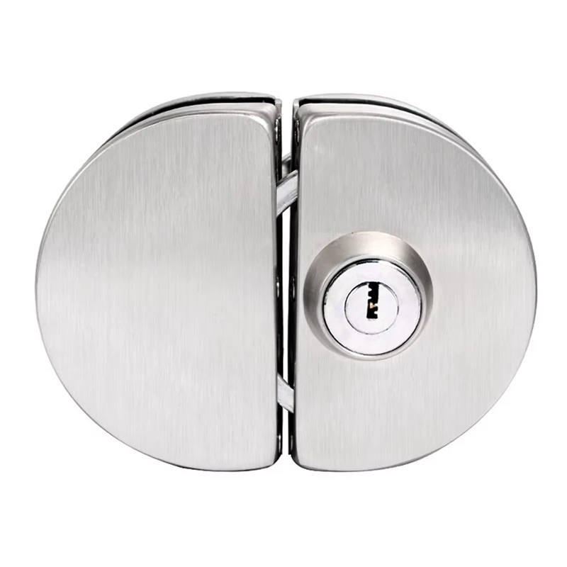 For 1/2 Inch Glass, 10Mm To 12Mm, Stainless Steel Double Bolt Rotary Sliding Access Control Office Glass Door Lock