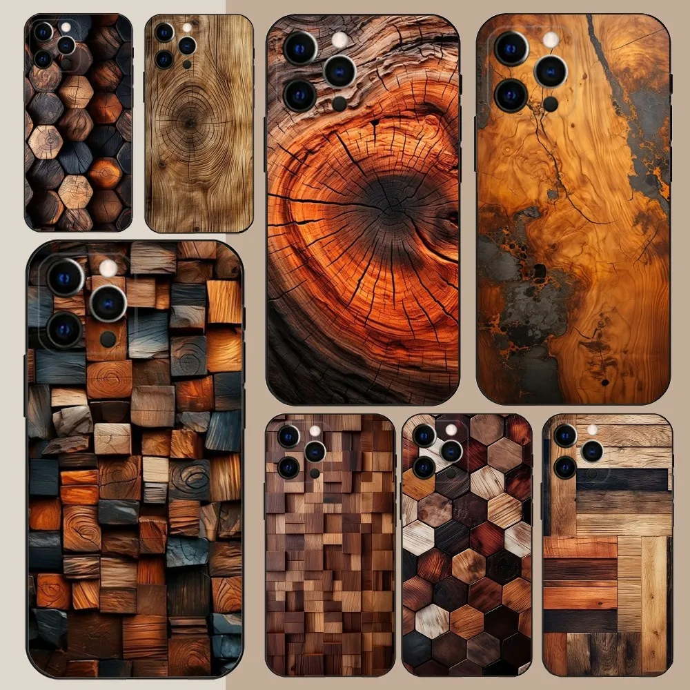 Wood Cool  Phone Case For Apple iPhone 15,14,13,12,11,Pro,X,XS,Max,XR,Plus,Mini Soft Black Cover