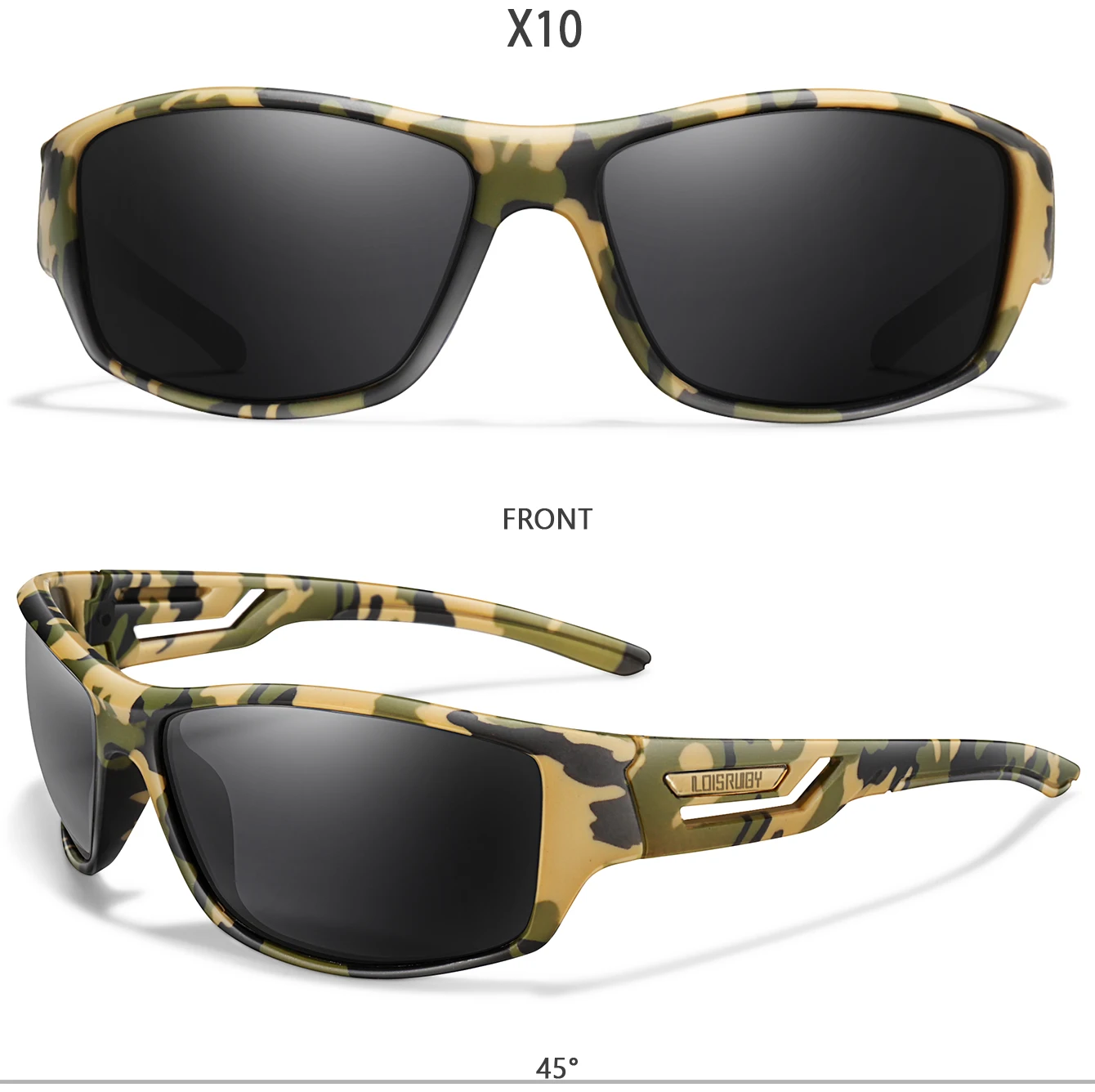 Herren Polarisierte Angelsonnenbrille UV400 im Camo-Militärstil für Radfahren, Reiten, Laufen, Angeln, Autofahren - Festliches Geschenk – Detail 5