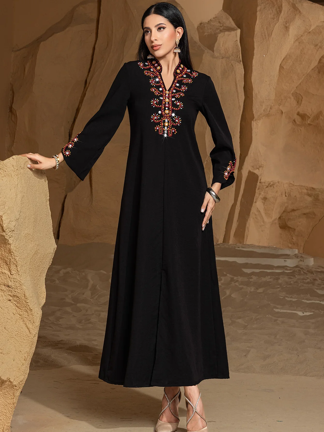Dubaï diamant femmes Robe turquie Robe élégante mode longues robes arabe musulman Abaya Islam vêtements Eid Djellaba Ramadan Robe
